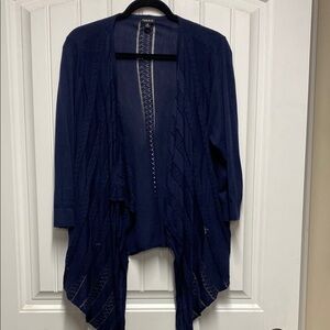 Torrid Blue Open-Front Shrug with Asymmetrical Hem